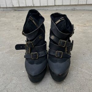 Burberry Buckle Stiletto Heel Boots